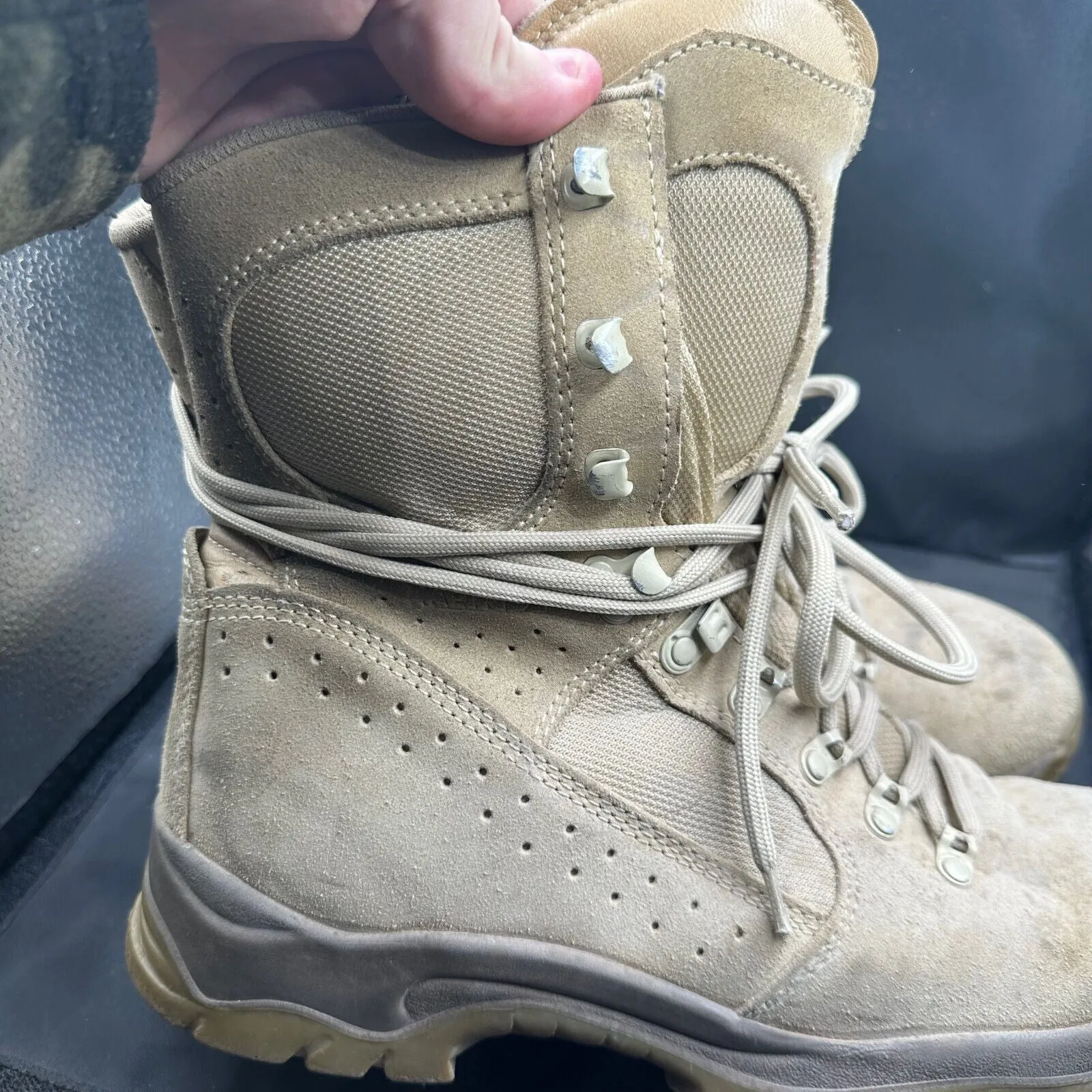 Army Brown Leather MEINDL Desert Patrol Combat Boots - Size EU 44 - UK 9.5