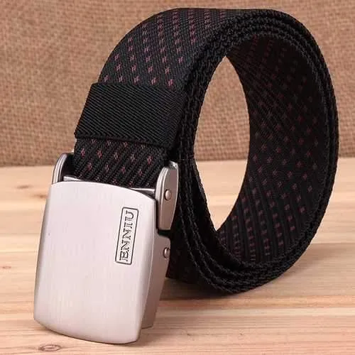 Canvas Web Belts for Men With Alloy Automatic Buckle