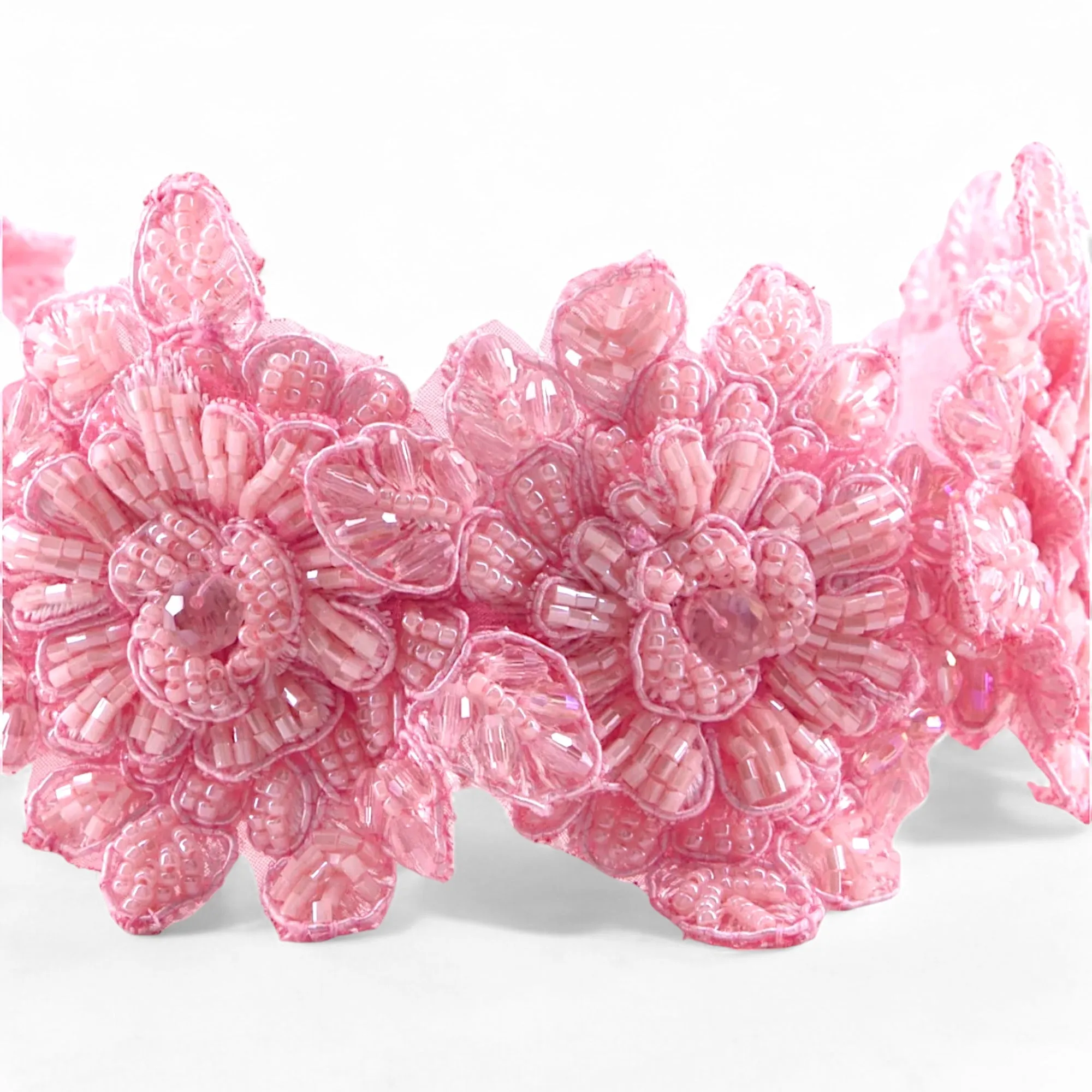 Luxury Hadraniel Girls Pink Crystal Flower Headband