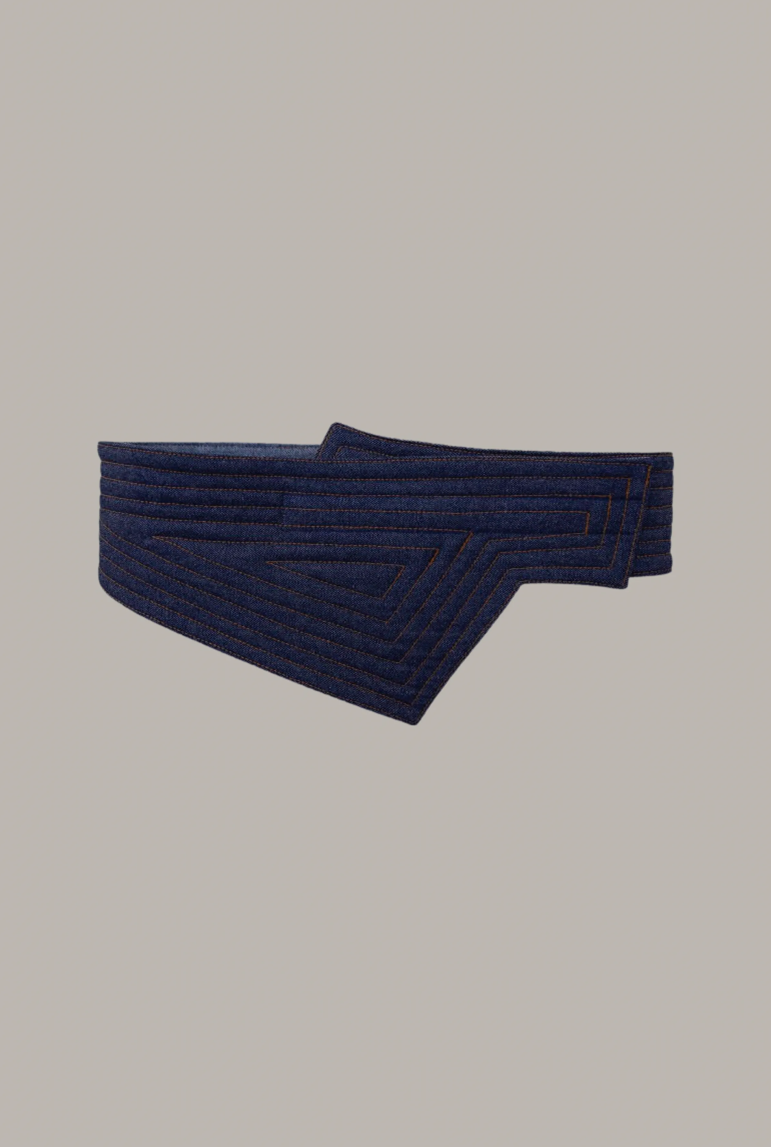 Reversible Quilted Asymmetrical Belt Natural Cream Cotton Canvas